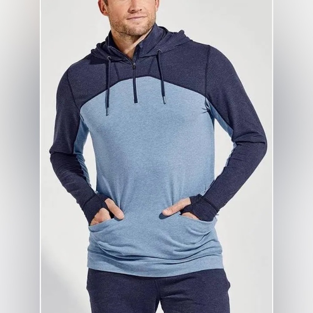Coolibar Lumaleo Quarter-Zip Hoodie – Men’s Large – New With Tags